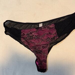 Cacique Black and Pink Lace Lingerie